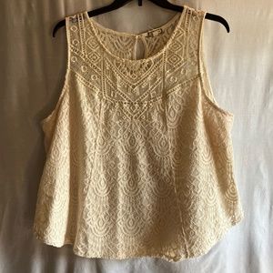 Off white/cream Crochet/lace sleeveless top
